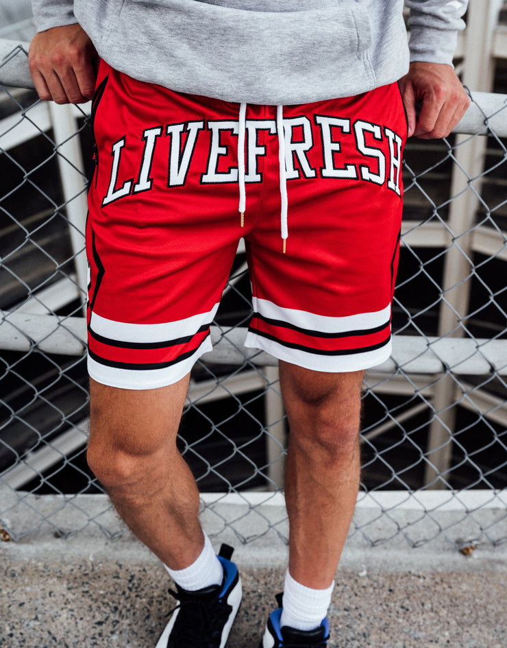 LIVEFRESH Retro Shorts - Red