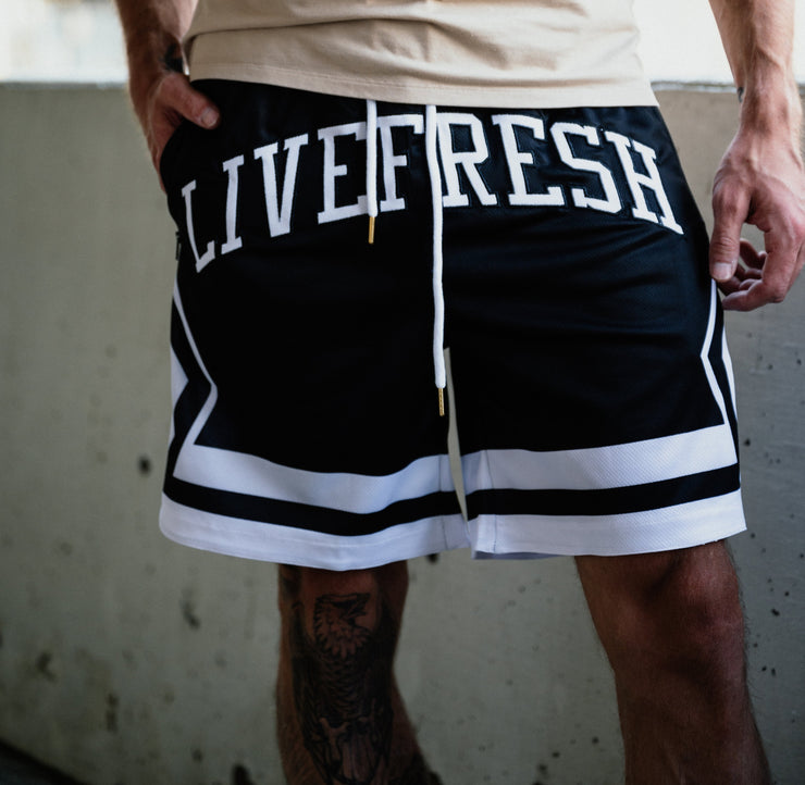 LIVEFRESH Retro Shorts - Black