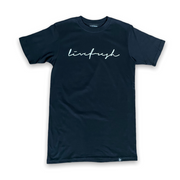 Wave Script Drop Shoulder T-Shirt - Black