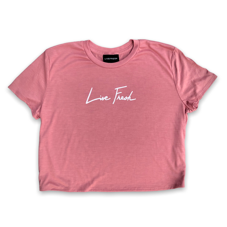 Ladies Signature Line Crop Top T-Shirt: Mauve