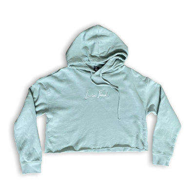 Ladies Signature Line Crop Top Hoodie: Sage